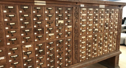 The Earliest Portion of the Subject Heading Index on Catalog Cards.