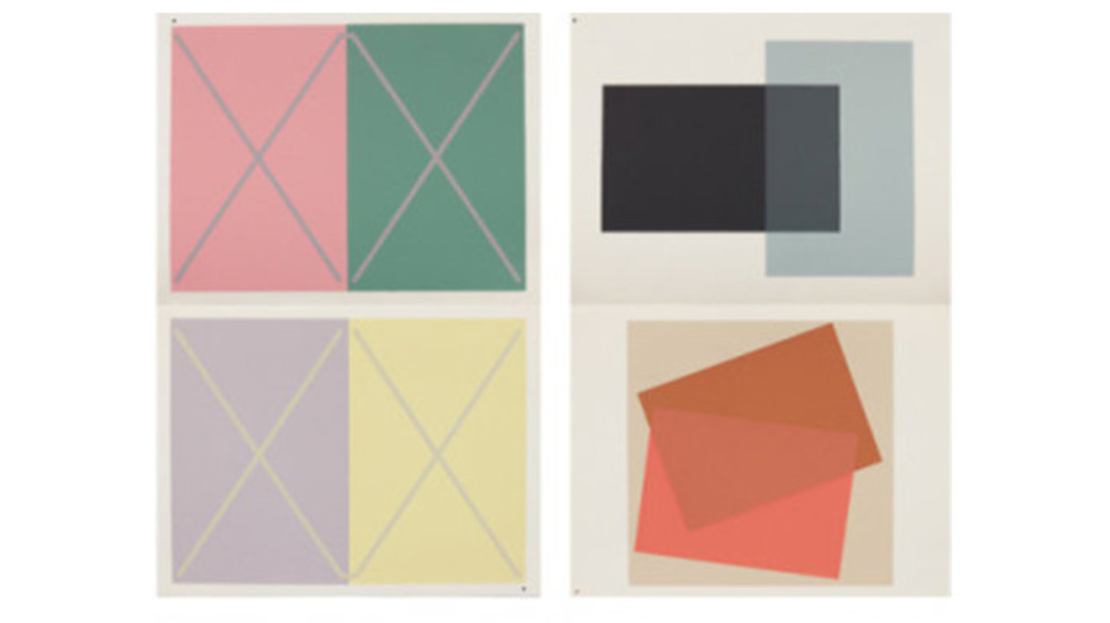 Four color theory study samples using overlapping colors.