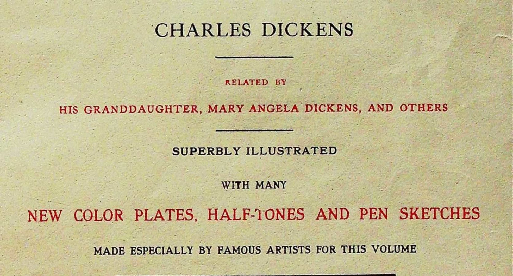 Title page reading Charles Dickens followed by author, illustration, and other publication information.