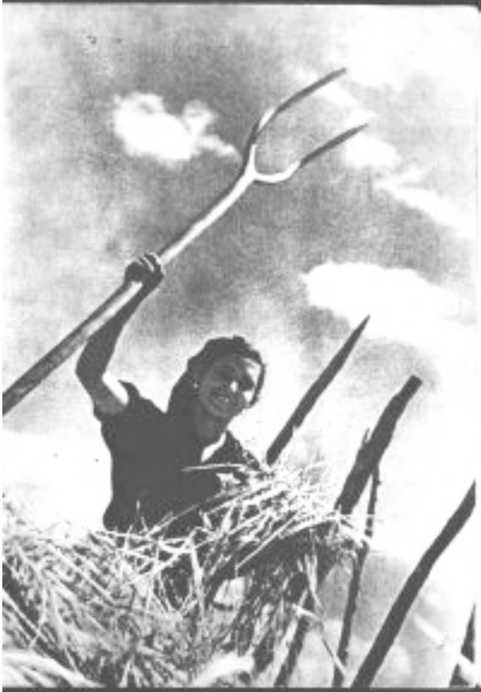 Woman holding a pitchfork